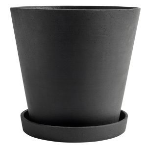 Hay Flowerpot Ruukku Ja Aluslautanen Musta Xxxl