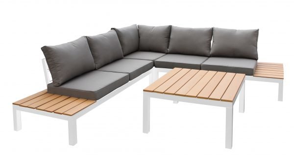 Koodi Relax Kulmasohva Ja Pöytä Valkoinen Beige